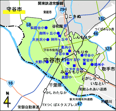茨城県守谷学区図