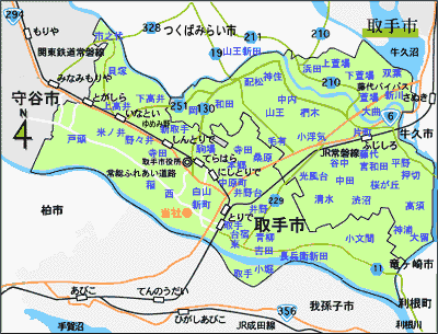 茨城県取手市地図